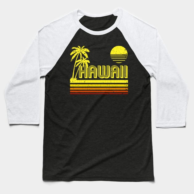 Vintage Hawaii (distressed look) Baseball T-Shirt by robotface